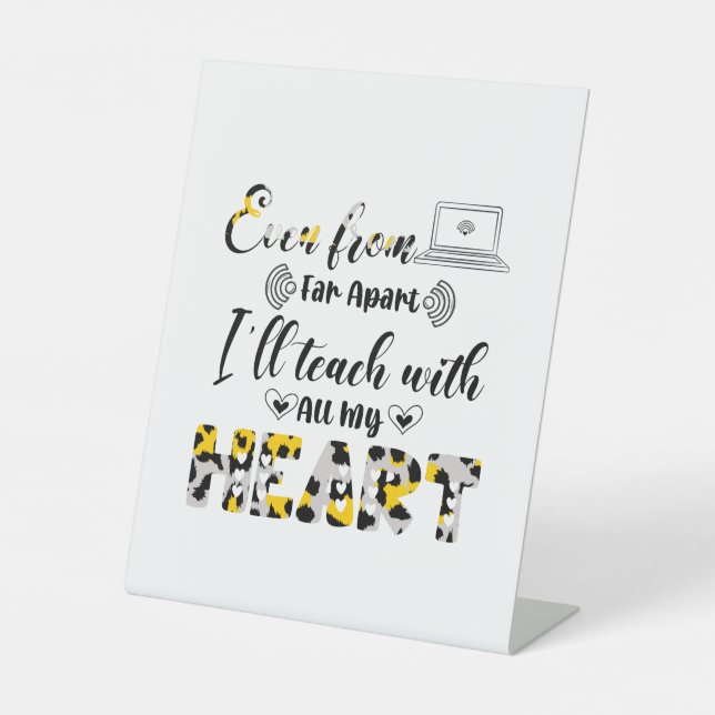 Signe De Table Teacher art I Will Teach With My Heart (Recto)