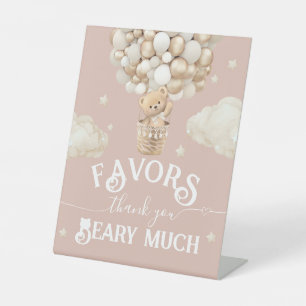 Signe De Table Teddy Bear Balloon Baby shower faveurs