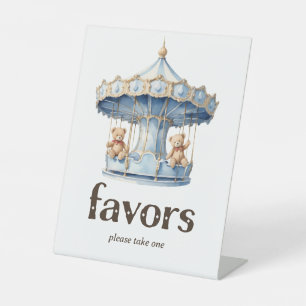 Signe De Table Teddy Bear Twin Boy Baby shower Faveurs