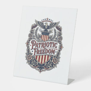 Signe De Table Tee-shirt graphique vectoriel floral patriotique v