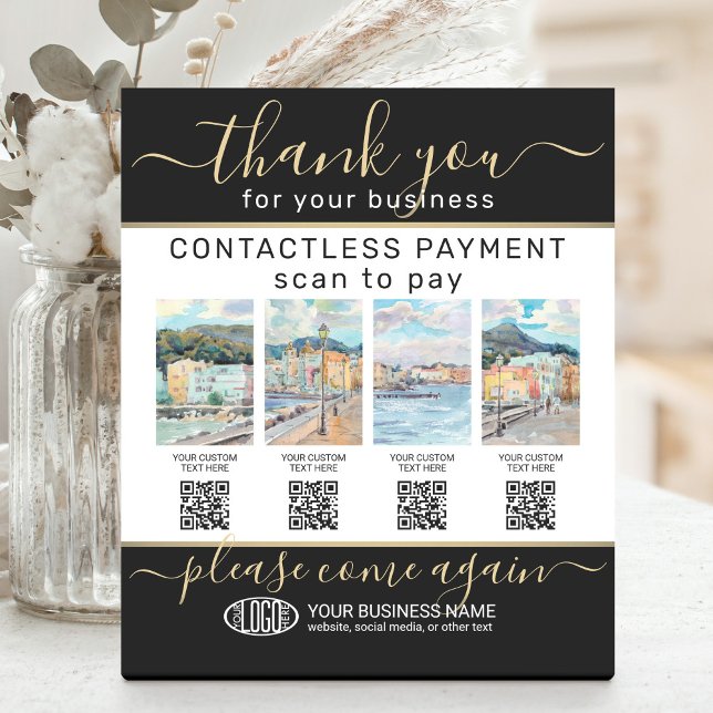 Signe De Table Télécharger 4 images produit, codes QR et logo com (Créateur téléchargé)