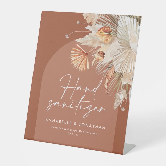 Signe De Table terracotta rustique nettoyant à main mariage (Recto)