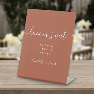Signe De Table Terracotta Signature Script L'amour est doux Favor