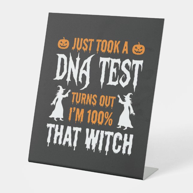 Signe De Table Test ADN Sorcière Drôle d'Halloween Graphique (Recto)
