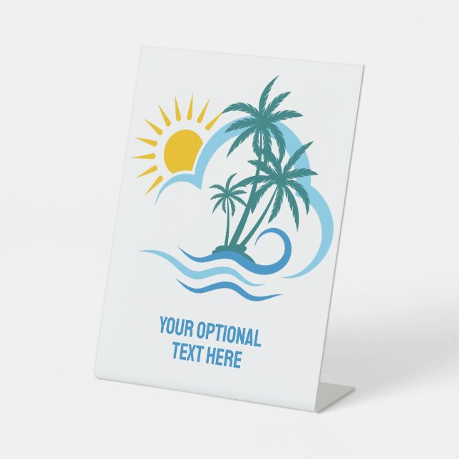 Signe De Table Texte personnalisé Îles tropicales (Recto)