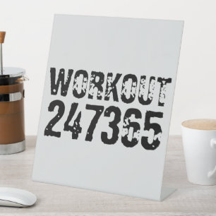 Signe De Table Texte usé et rayé Workout 247365 noir