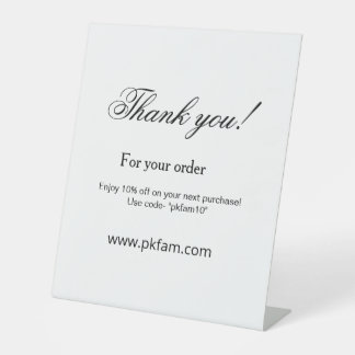 Signe De Table Thank you for purchase pink family business detail