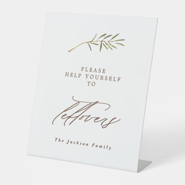 Signe De Table Thanksgiving Leftots Aquarelle Script (Recto)