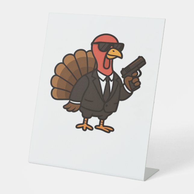 Signe De Table Thanksgiving Secret Agent Turkey Classic T-Shirt (Recto)