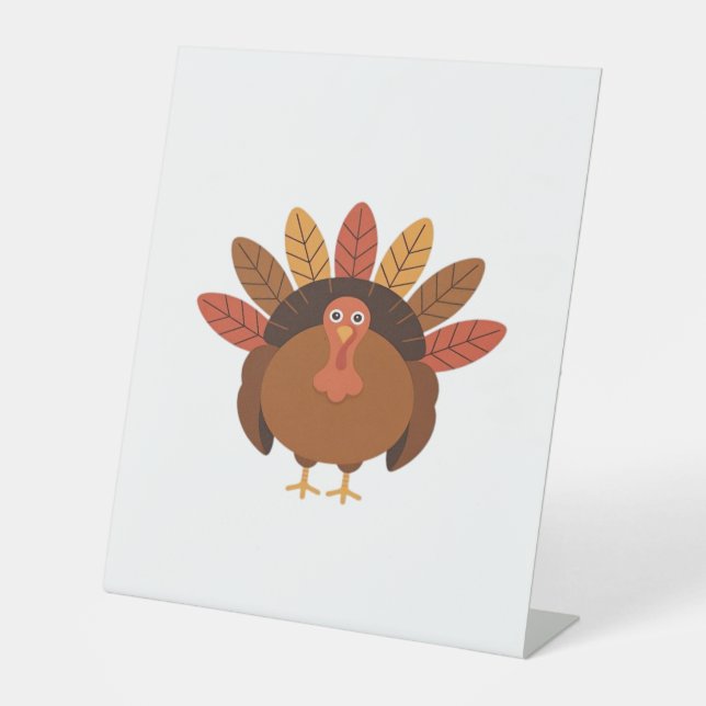 Signe De Table Thanksgiving Turquie - Automne Vacances Classique  (Recto)