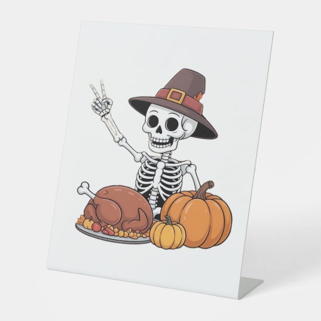 Signe De Table Thanksgiving X-ray Skeleton Funny Rock Hand Fall L (Recto)