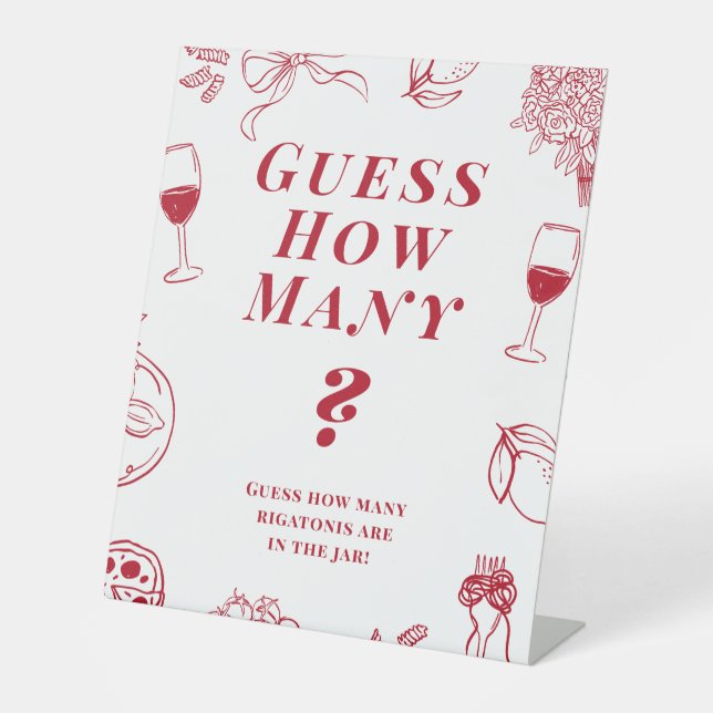 Signe De Table That's Amore Bridal Shower Guess how many Game  (Recto)