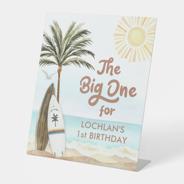 Signe De Table The Big One Beach First Birthday Sign (Recto)