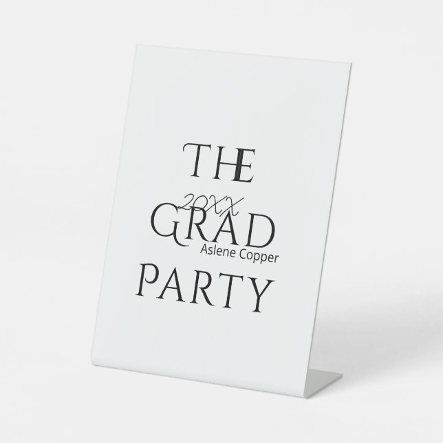 Signe De Table The grad party name 20XX bold letter graduatsimple (Recto)