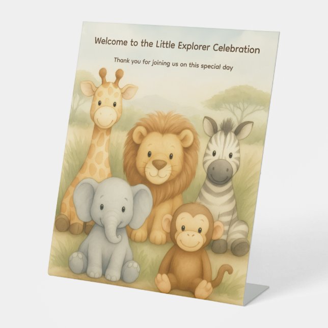 Signe De Table The Little Explorer | Safari Friends Adventure (Recto)