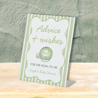 Signe De Table Thé Matcha pour la Baby Shower : Conseils & Vœux