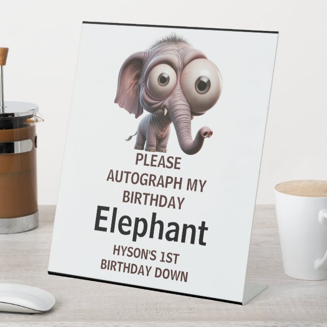 Signe De Table Thème de ferme éléphant fou mignon pour 1er annive (In SItu)