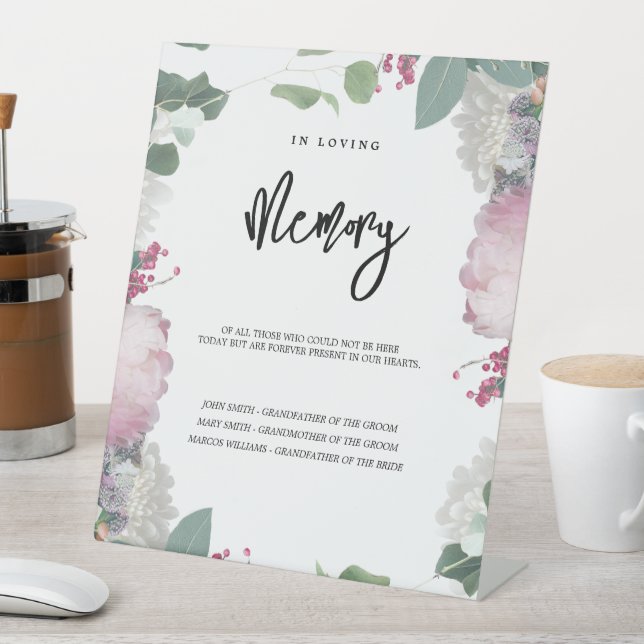 Signe De Table Thème de mariage floral (In SItu)