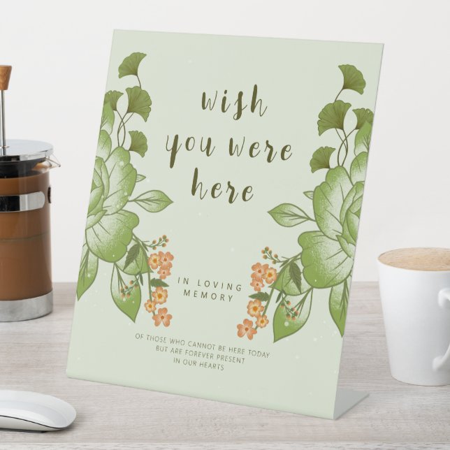 Signe De Table Thème de Mariage Floral Rose vert (In SItu)