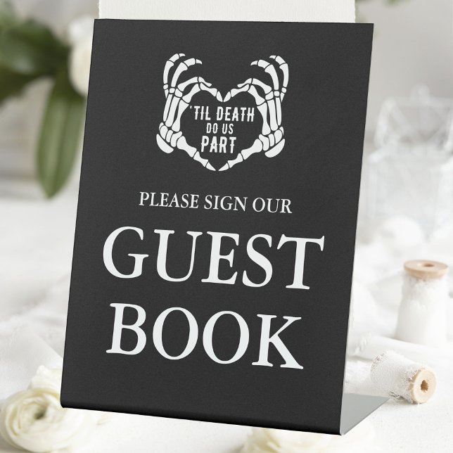 Signe De Table Til Death Black Gothic Mariage Signer Notre Livre  (Til Death Black Gothic Wedding Sign Our Guest Book
)