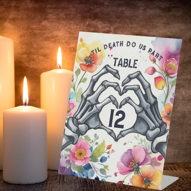Signe De Table Til Death Do Us Part Mariage gothique Numéro de ta (Créateur téléchargé)