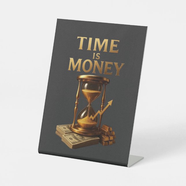 Signe De Table Time Is Money | Powerful Motivational Design (Recto)