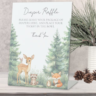 Signe De Table Tirage au sort de couches Animaux de la forêt de W