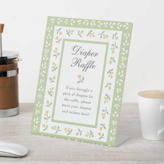Signe De Table Tirage de couche Bébé Fleur délicate Shower