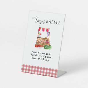 Signe De Table Tirage de couche Local Baby Shower Gingham cultivé