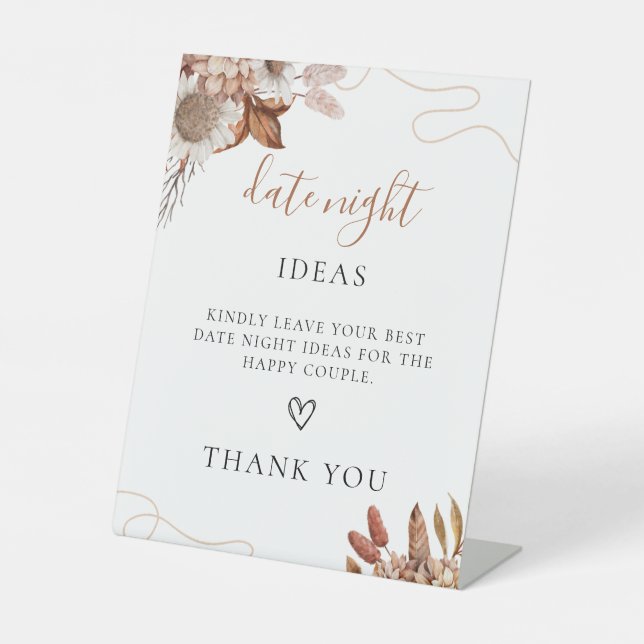 Signe De Table Tomber amoureux | Boho Date Fête des mariées de nu (Recto)