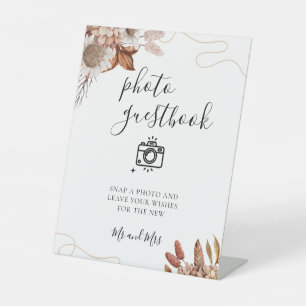 Signe De Table Tomber amoureux   Boho Mariage Photo Livre d'or