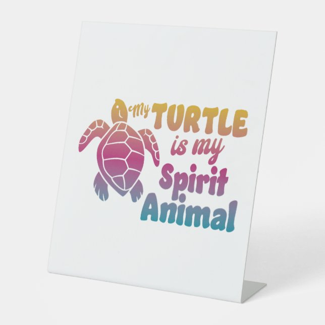 Signe De Table Tortue de mer Aquarelle Mon (Recto)