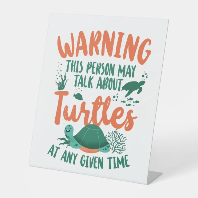 Signe De Table Tortue de mer Avertissement (Recto)