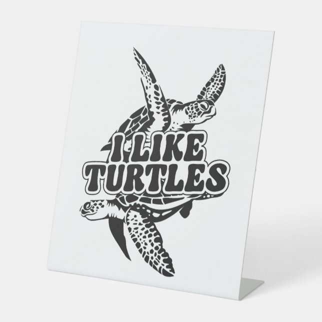 Signe De Table Tortue de mer J'aime les tortues (Recto)