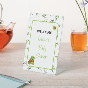 Signe De Table Tortues vertes deux motifs feuille sur mesure baby