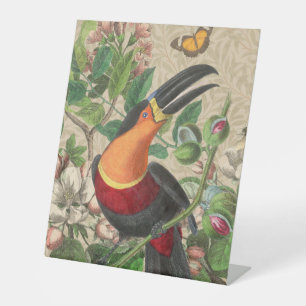 Signe De Table Toucan Jungle Tropical Bird Belle antique
