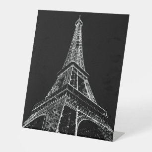 Signe De Table Tour Eiffel Noir Blanc Paris Voyage Vintage 
