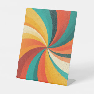 Signe De Table Tourbillon de couleurs rétro – Fond abstrait vinta