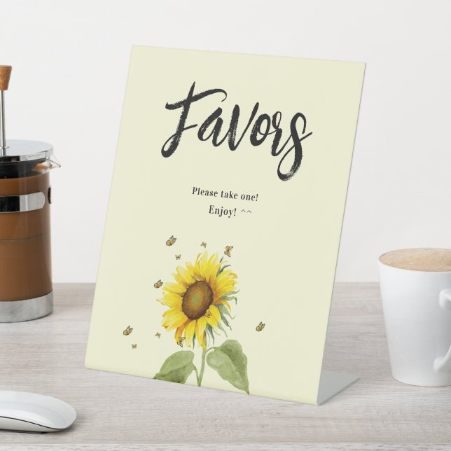 Signe De Table Tournesol aux papillons Baby shower Faveurs (In SItu)