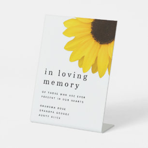 Signe De Table Tournesol en Mariage de mémoire amoureuse