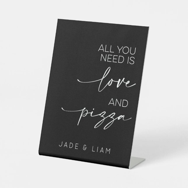 Signe De Table Tout Ce Dont Vous Avez Besoin Est Amour Et Pizza M (Recto)