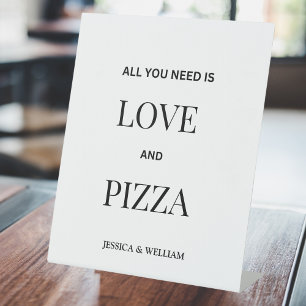 Signe De Table Tout Ce Dont Vous Avez Besoin Est Amour Et Pizza M