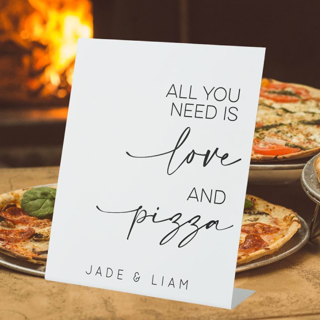 Signe De Table Tout Ce Dont Vous Avez Besoin Est Amour Et Pizza M (Créateur téléchargé)