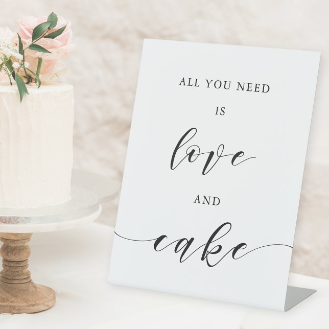 Signe De Table Tout ce dont vous avez besoin est Love and Cake Ma (Créateur téléchargé)