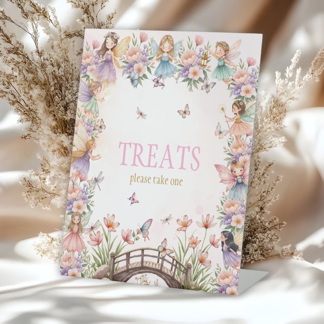 Signe De Table Traitements d'anniversaire de jardin de fée fantai (Créateur téléchargé)