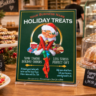 Signe De Table Traiteur de biscuits de Noël Boulangerie Promotion