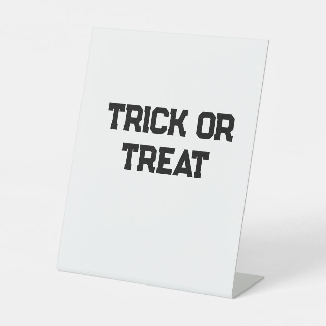 Signe De Table Trick ou. Traiter Halloween éffrayant noir simple  (Recto)