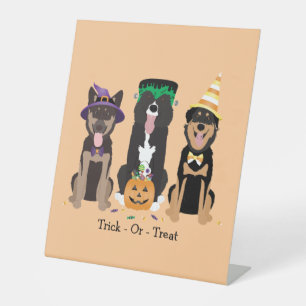 Signe De Table Trick Ou Traiter Les Chiens En Costumes D'Hallowee