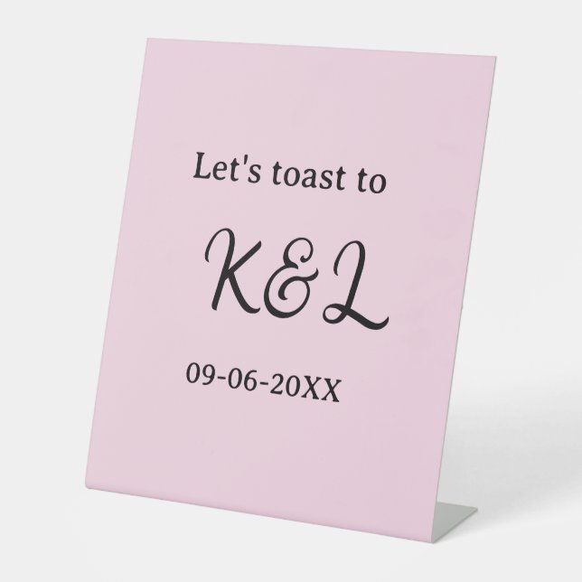 Signe De Table Trinquons à l'annonce de mariage lettre rose (Recto)
