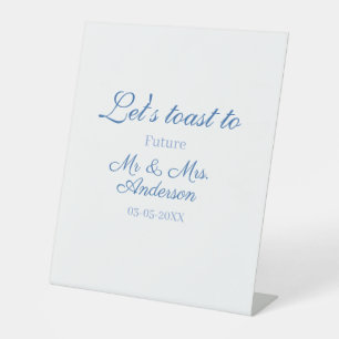 Signe De Table trinquons aux futurs mr & mrs couple mariage bleu